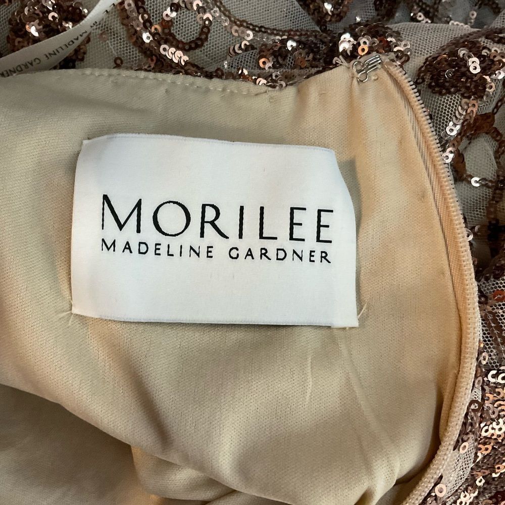 NEW MORILEE  Style# 45038 gold two pieces sequins gown maxi dress 0 - Picture 11 of 13